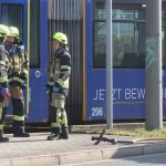 Officials deployed to Tram Station at Gera, Germany, where man sets his wife ablaze with flammable liquid