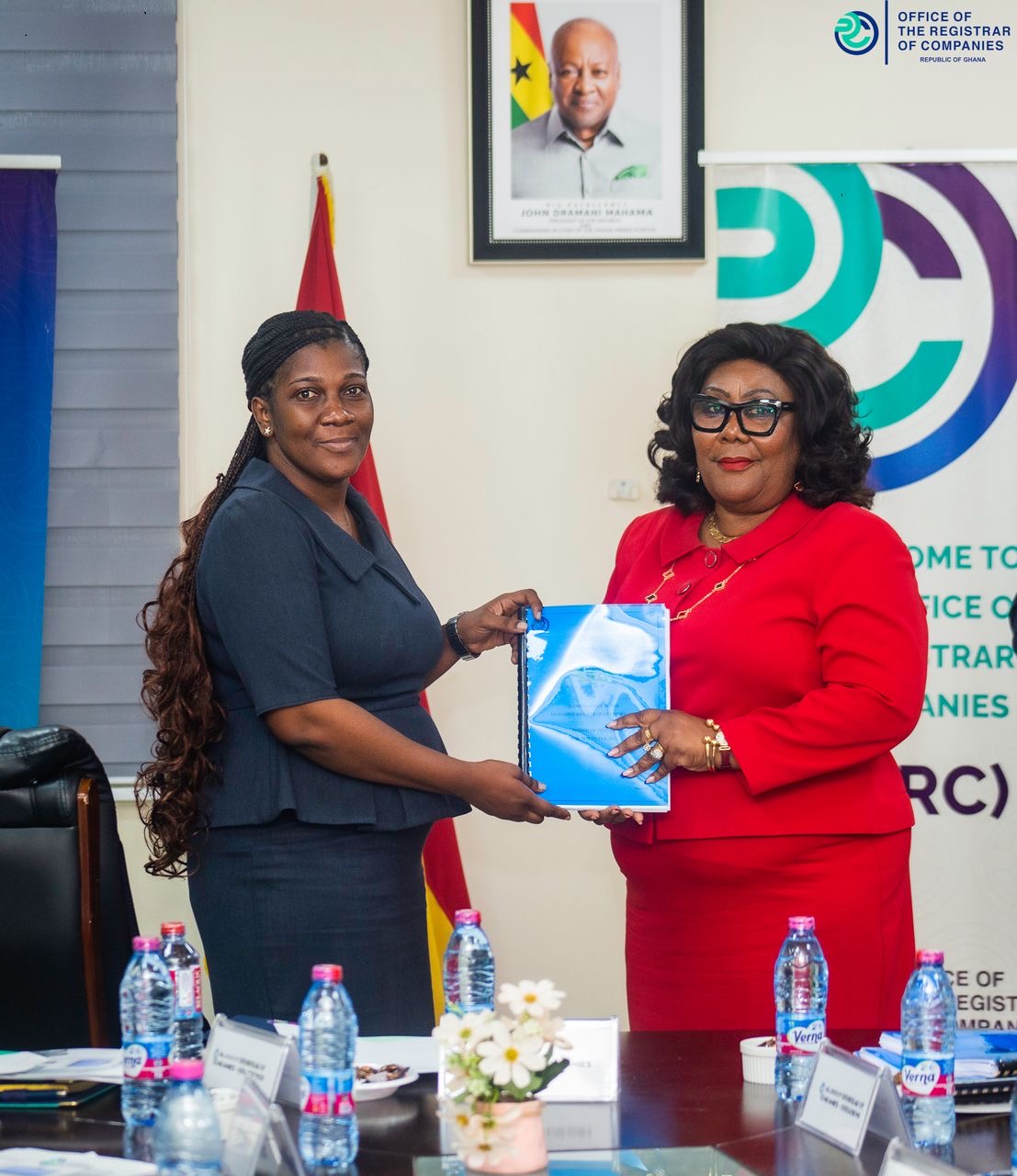 Mrs. Maame Samma Peprah takes over from Mrs. Jemima Oware as new Registrar of Companies.