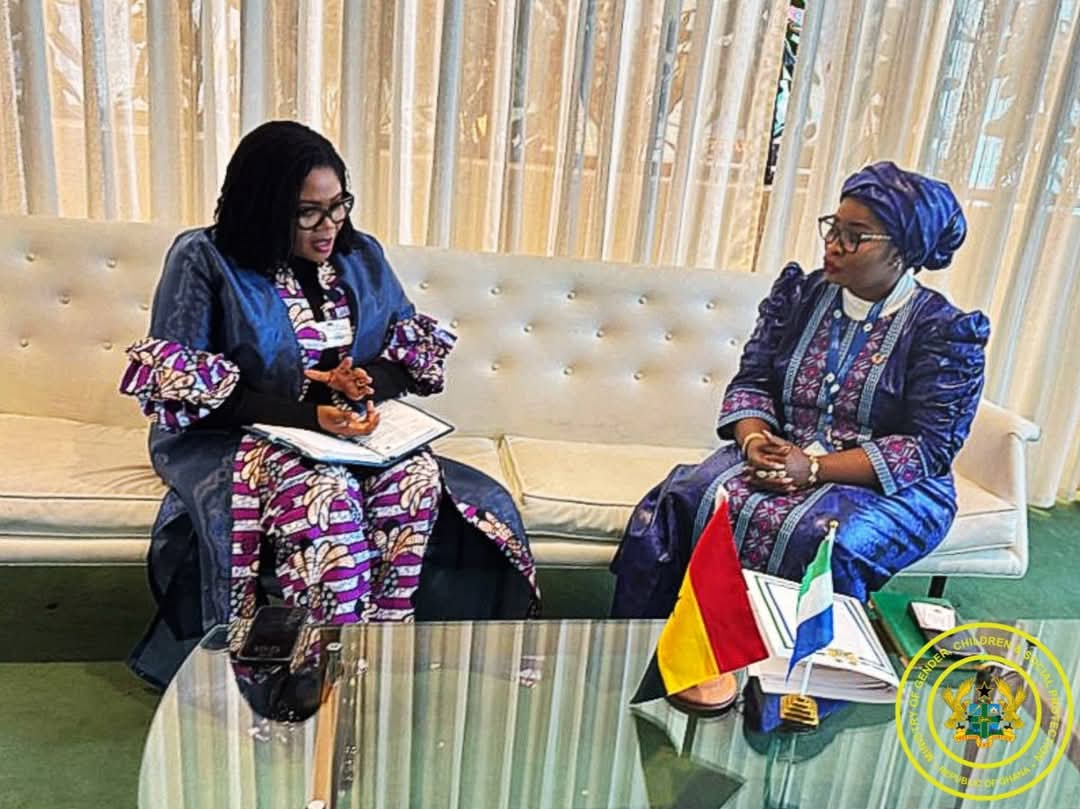 Ghana's Minister for Gender, Children, and Social Protection of Ghana, Dr. Agnes Naa Momo Lartey hold talks with Sierra Leonean counterpart, Dr. Isata Mahoi, in New Yor.k.