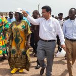 Minister for Trade, Agribusiness, and Industry, Elizabeth Ofosu-Adjare, with Officials touring Komenda Sugar Factory