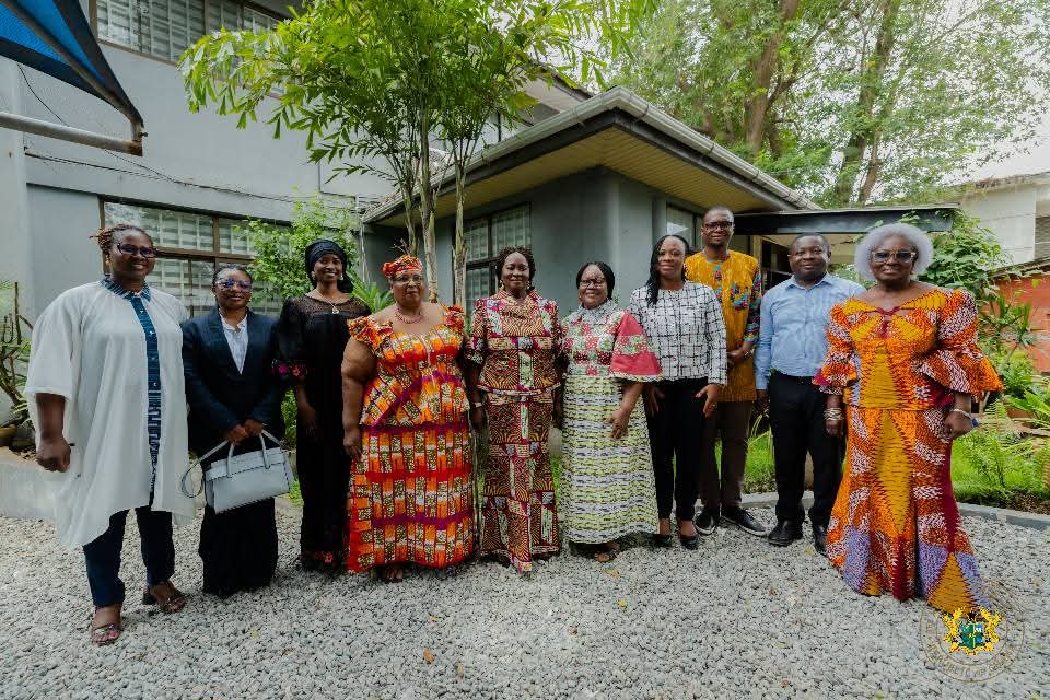 FAWE calls on Vice President Naana Jane Opoku Agyeman (4th L)