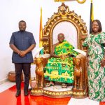 The Minister for Trade, Agribusiness, and Industry, Elizabeth Ofosu-Adjare, was accompanied the Ashanti Regional Minister, Dr. Frank Amoakohene, pays courtesy call on Asantehene at Menhyia Palace in Kumasi.