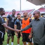 President Mahama visits Blacks Stars at training session ahead of match with Chad in World Cup 2026 Qualifiers.