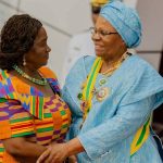 Ghana's Vice President, Naana Jane Opoku Agyemang (in Kente) at swering in ceremony of Namibia's first female President, Netumbo Nandi-Ndaitwah