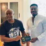 Football Legends Abedi Ayew Pele (L) and Asamoah Gyan (R) are 2025 CAF Schools Championship Ambassadors.