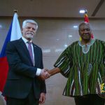 President John Dramani Mahama holds bilateral talks with visiting Czech Republic President Petr Pavel at the Presidency in Accra.