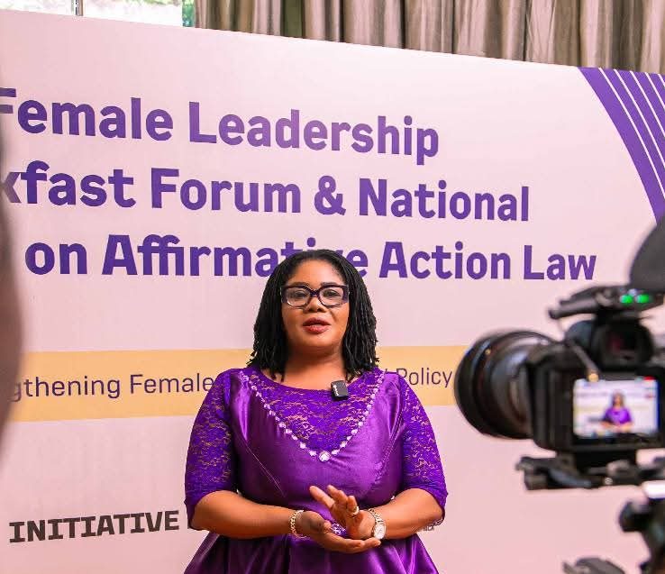 Minister for Gender, Children and Social Protection, Dr. Agnes Naa Momo Lartey, at National Dialogue on Affirmative Action and Breakfast Forum, an Initiative by Glitz Africa Magazine.