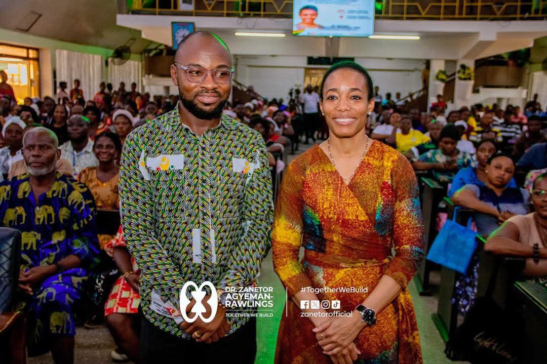 MP For Korle-Klottey Constituency, Dr. Zenator Agyemang-Rawlings (Right) has hosted a Town Hall Meeting for artisans. Joined by CEO, National Youth Authority, Osman Abdulai Ayariga.