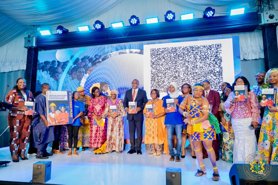Dr. Ofosu Ampofo conveys Vice President Naana Jane's message of support and commitment to building a gender-responsive, inclusive education system at launch of FAWE-Ghana Strategic Plan and the Mastercard Foundation Phase II Program.