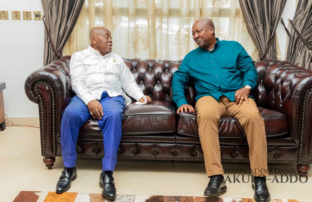 President John Dramani Mahama (right) and former President Nana Addo Dankwa at Kwahu Easter