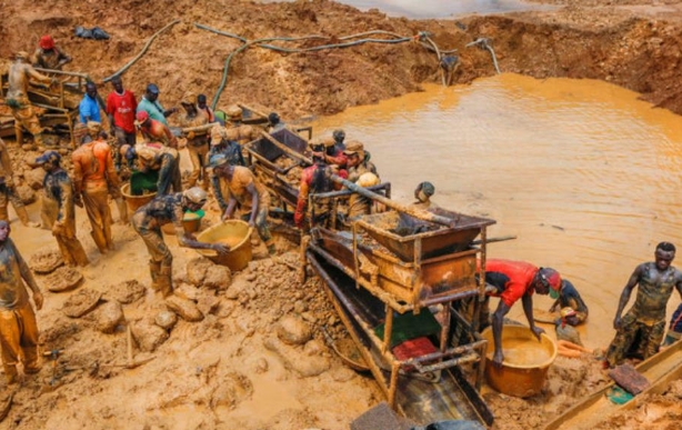 Galamsey pit in Ghana