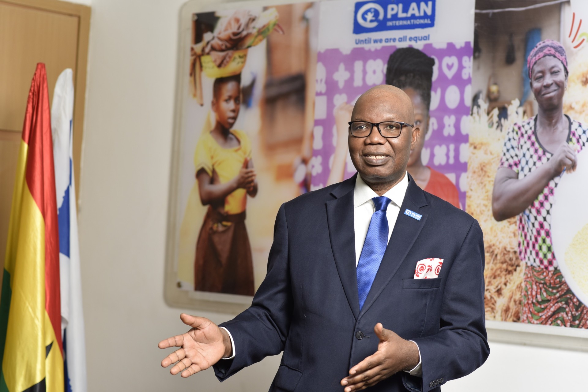 Mr. Constant Tchona, Country Director, Plan International, lauds Ghana for steps to eliminate menstrual poverty.