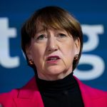 President of the German Automobile Association (VDA) Hildegard Mueller speaks during a press conference after an automotive summit.