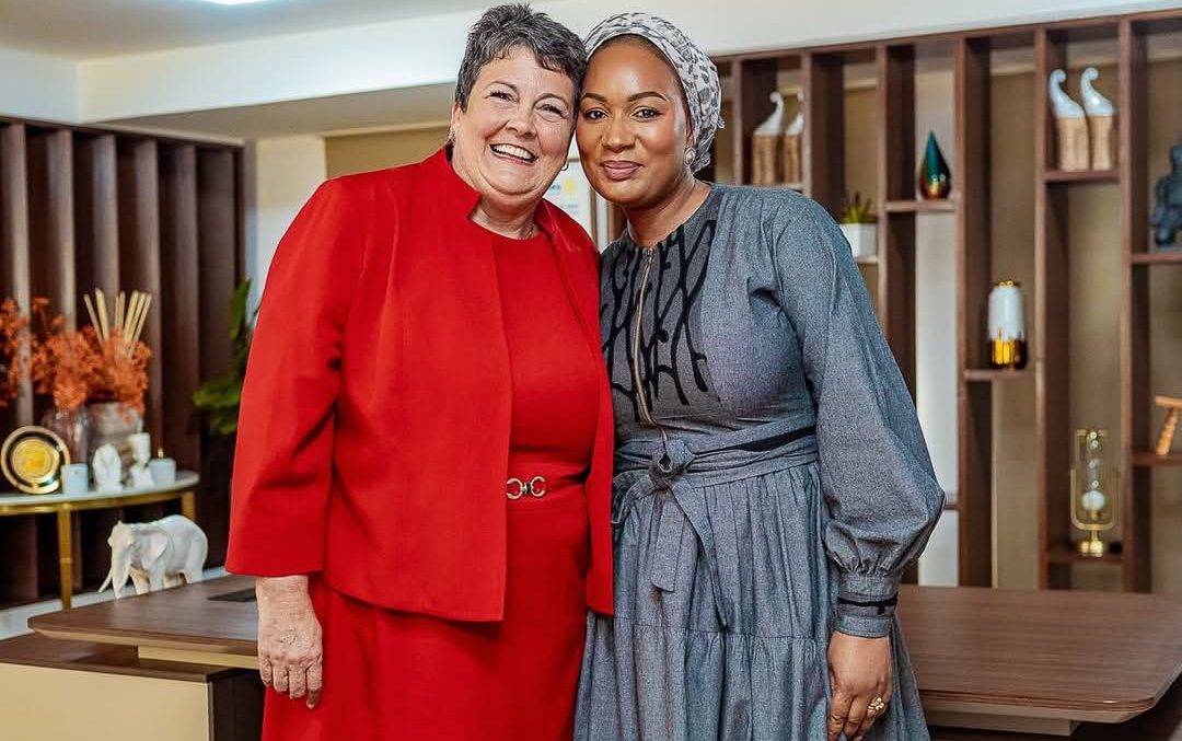 US Ambassador to Ghana, Virginia Palmer (in red) ends duty tour in Accra, bid fare well- with Samira Bawumia, Wife of Former Vice President.