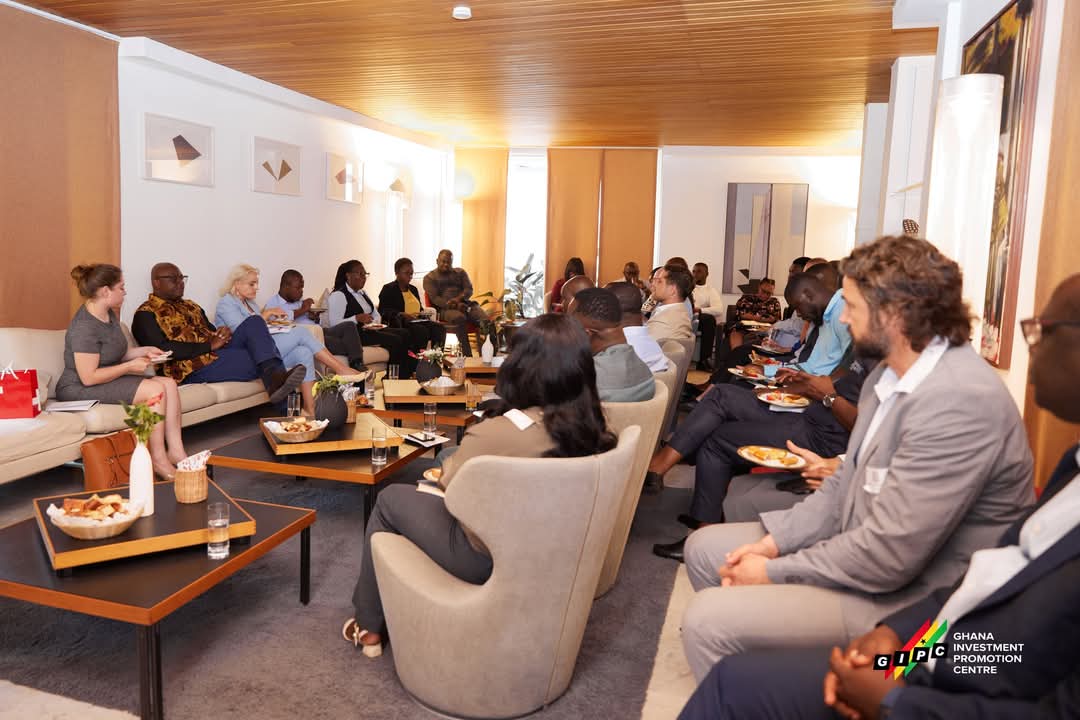 Swiss Ambassador to Ghana, Simone Giger hosts business meeting with Business community in Accra.