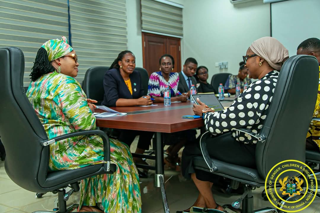 The Chief of Mission for the International Organization for Migration (IOM) in Ghana, Madam Fatou Diallo Ndiaye, has led a delegation to pay a courtesy call on the Minister for Gender, Children and Social Protection, Hon. Dr. Agnes Naa Momo Lartey.