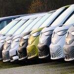 New VW ID.Buzz electric buses are parked in a parking lot at the Volkswagen Commercial Vehicles plant. Discounts on electric vehicles (EVs) in Germany rose in April, with the average markdown reaching 16.7%, up 1.8 percentage points from March, according to leading expert Ferdinand Dudenhoeffer.