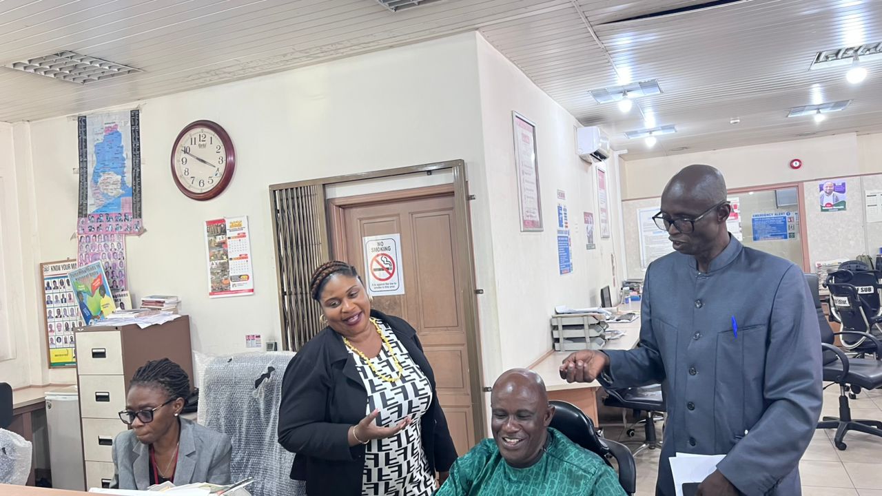 GJA Vice President Hopeful Rebecca Ekpe engaging Journalists at Graphic Communications Group Limited.
