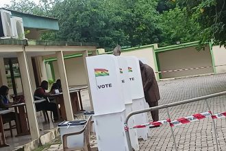 Voting progressing smoothly at Centre- Ghana Broadcasting Corporation in Accra.