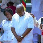 Cardinal Peter Kodwo Appiah Turkson, Chancellor of the Pontifical Academies of Sciences in the Vatican was in Accra to pray for President John Mahama and the government of Ghana (Vice President Prof. Naana Jane Opoku- Agyemang, in the background)