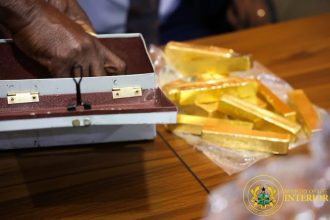 Narcotics Control Commission (NACOC) handed over 17 gold bars, valued at $1.7 million, to Ghana Gold Board.