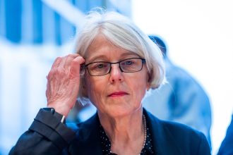 Margaretha Sudhof, special investigator into the procurement of coronavirus masks, arrives at the Budget Committee in the German Bundestag.
