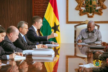 President John Dramani Mahama and Mr Alex Soros, US Billionaire hold talks at Presidency.