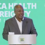 President Mahama speaking at African Health Sovereignty Summit in Accra.