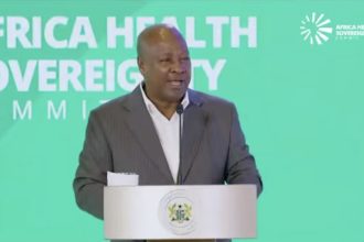 President Mahama speaking at African Health Sovereignty Summit in Accra.
