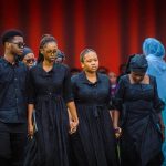 Children of the late Defence Minister, Dr. Edward Omane Boamah at the Black Star Square to honor his memory.
