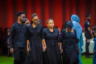 Children of the late Defence Minister, Dr. Edward Omane Boamah at the Black Star Square to honor his memory.