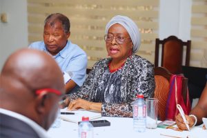 Dr. Charles Mensa, Board Chairman, IEA and Justice Sophia Akuffo, Former CJ at the IEA Policy Dialogue on Mining.
