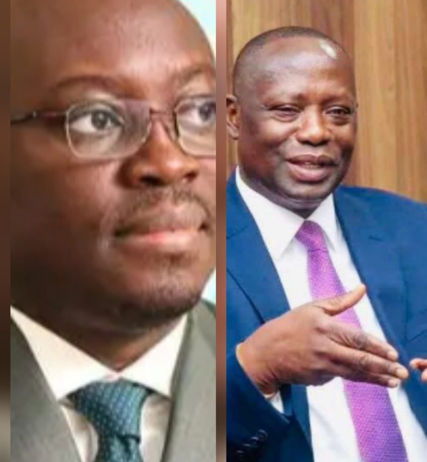 Ato Forson, now Minister of Finance and Acting Minister of Defence(L) and Emmanuel Kofi Buah Lands and Natural Resources Minister is now Acting Environment Minister.