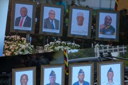 Frames of the eight fallen Heroes in Ghana's Helicopter crash.