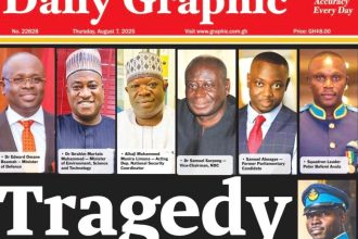 Ghana's newspaper the Daily Graphic coverage of the helicopter crash.