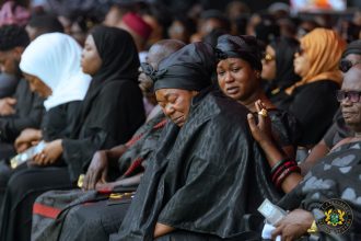 Visuals of mourners at Black Star Square during the Funeral ceremony for fallen heroes in Helicopter crash at Sikaman-Brofoyedru.