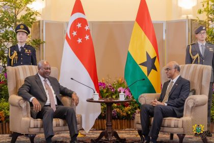 Ghana's President John Mahama and Singaporean counterpart Tharman Shanmugaratnam.