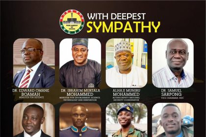 the Eight Ghanaians killed in the Helicopter crash on Wednesday August 6th are: Dr. Edward Omane Boamah, Ghana’s Minister of Defence, Ibrahim Murtala Mohammed, Minister for Environment, Science, Technology and Innovation, Dr. Samuel Sarpong, a former Ashanti Regional Minister and Vice Chairman of the National Democratic Congress (NDC); Samuel Aboagye, a former parliamentary candidate; and Alhaji Muniru Mohammed, a former Agriculture Minister and deputy national security coordinator. Also killed were the three Air Force crew members: Squadron Leader Peter Anala, Flying Officer Twum-Ampadu, and Sergeant Ernest Addo Mensah.