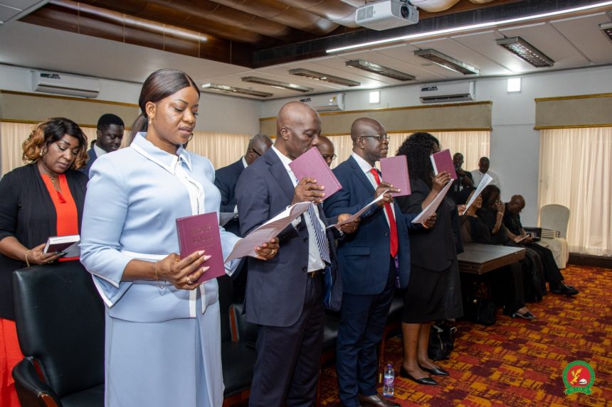 The Chief of Staff at the Presidency, Mr. Julius Debrah, on behalf of President John Dramani Mahama, has inaugurated a 9-member Board of the State Interests and Governance Authority (SIGA) at a ceremony held at the Flagstaff House. The newly inaugurated Board will steer the strategic direction of SIGA in line with its mandate to oversee and administer the State's interests in Specified Entities. The new Board is chaired by Madam Nancy Dakwa Ampofo legal practitioner. Other members include: Mr Osei Opoku, Mr Anthony Selom Dzadra, Mr Kwadwo Brentuo Mpeani, Mr Peter Osei Asamoah, Prof. Michael Kpessa-Whyte Richard Kwame Siaw, Dr. Emefa Aku Ansah and Madam Vida Addae. In his remarks, Chief of Staff, Mr. Julius Debrah charged the new Board to consolidate SIGA’s gains, strengthen institutional reforms, and provide strategic leadership to deliver on its mandate. He emphasized the critical role of SIGA in ensuring accountability, transparency, and improved performance of Specified Entities. Chairperson Madam Nancy Dakwa Ampofo pledged the commitment of all members to align SIGA’s work with government priorities including the 24-hour