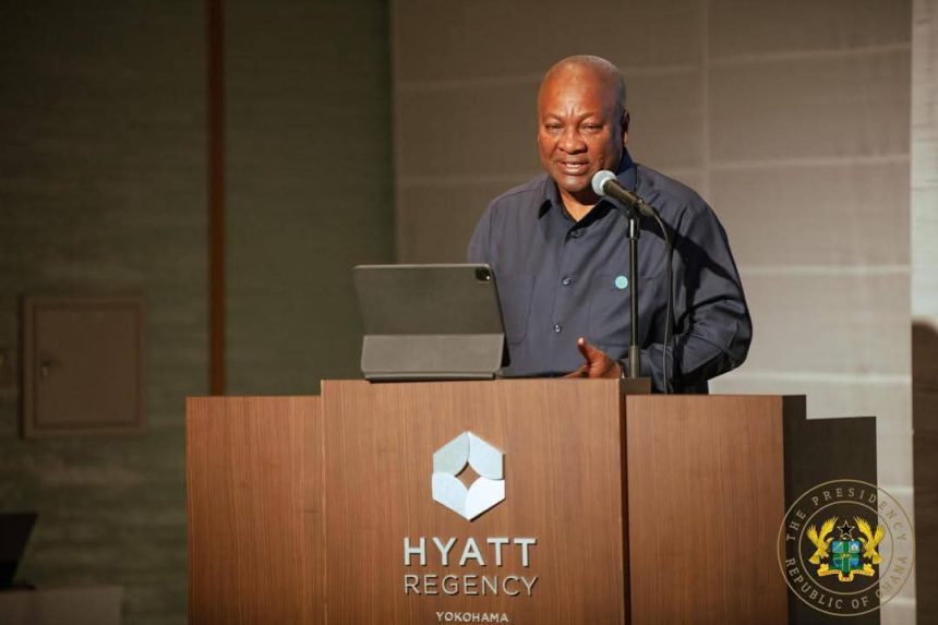 President John Dramani Mahama speaking at the TICAD conference in Yokohama, Japan.