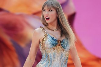 Taylor Swift performs at Wembley Stadium as part of her Eras Tour June 21, 2024, in London. (Photo by Scott A Garfitt/Invision/AP, File)