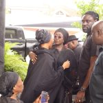 Minister for Tourism, Culture and Creative Arts, Madam Abla Dzifa Gomashie commiserates with Lumba Family.