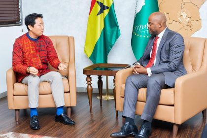 Ambassador Kojo Choi, (Left), meets Secretary General of AFTCA, Wamkele Mene.