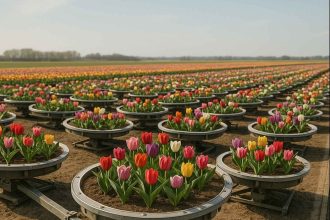 Growing Tulips in the Netherlands.