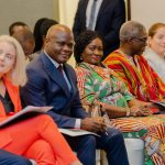 From left to right: Swiss Ambassador to Ghana, Simone Giger, Local Government Minister, Mr. Ahmed Ibrahim, Vice President, Prof. Jane Naana Opoku Agyemang and IMCC Executive Secretary, Dr. Gameli Hoedofia.