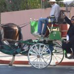 Tourists in streets of Marrakesh Morrocco.