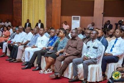 Rebecca Ekpe (Front row, third from right, at the Presidential Media Encounter at the Presidency) September 10, 2025 -Photo: ISD