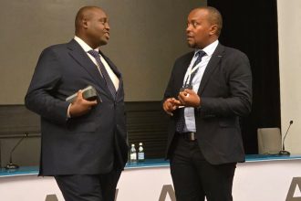 Director General of Energy and Petroleum Regulatory Authority (EPRA)  Daniel Kiptoo Bargoria (left) in engagements.
