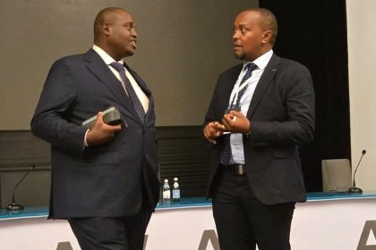 Director General of Energy and Petroleum Regulatory Authority (EPRA)  Daniel Kiptoo Bargoria (left) in engagements.