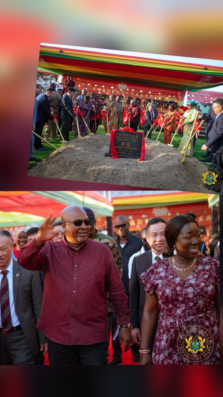 President Mahama breaks grounds for construction of Bright International Amusement Park  